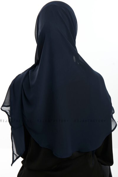 Eylem - Hijab Chiffon One Piece Azul Marino
