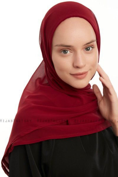 Eylem - Hijab Chiffon One Piece Burdeos