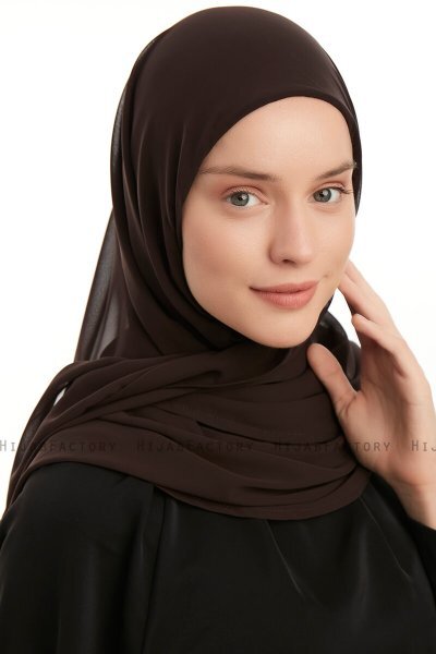 Eylem - Hijab Chiffon One Piece Marrón