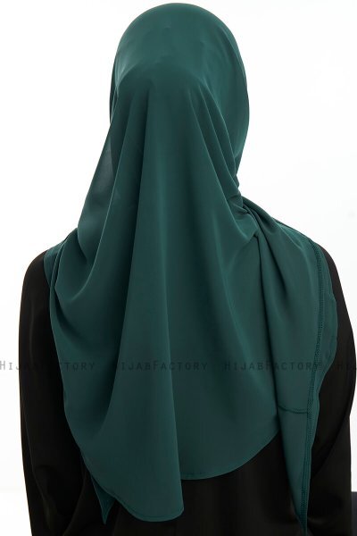 Eylem - Hijab Chiffon One Piece Verde Oscuro