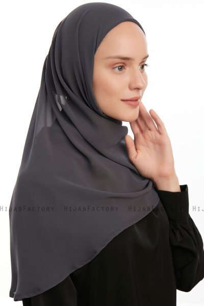 Eylem - Hijab Chiffon One Piece Antracita