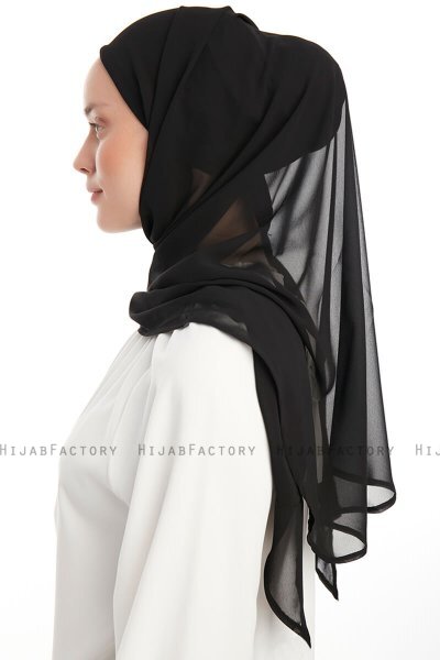 Sahar - Hijab Chiffon One Piece Negro