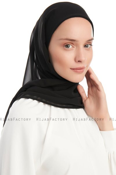 Sahar - Hijab Chiffon One Piece Negro