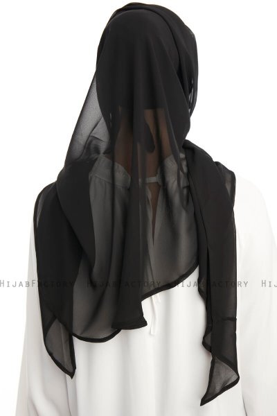 Sahar - Hijab Chiffon One Piece Negro