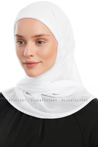 Sahar - Hijab Chiffon One Piece Blanco