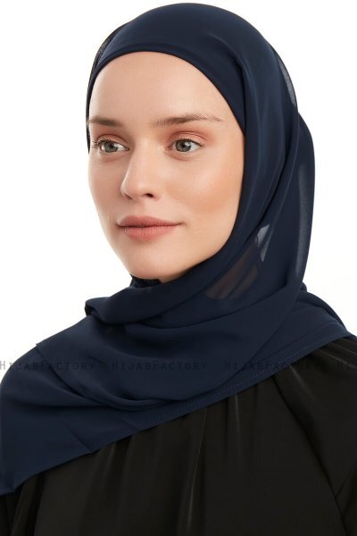 Sahar - Hijab Chiffon One Piece Azul Marino