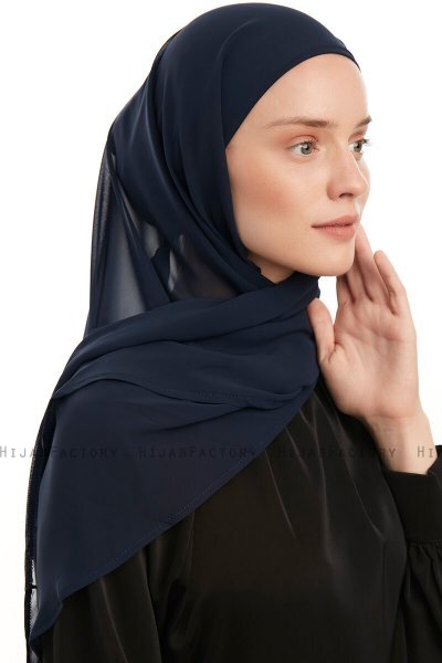 Sahar - Hijab Chiffon One Piece Azul Marino