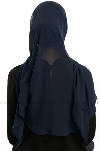 Sahar - Hijab Chiffon One Piece Azul Marino