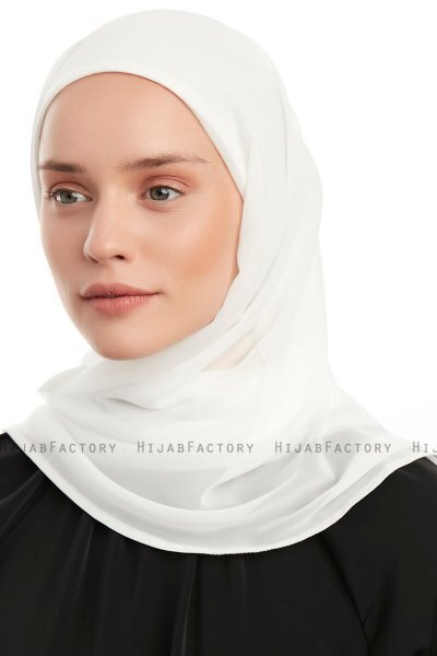 Sahar - Hijab Chiffon One Piece Crema