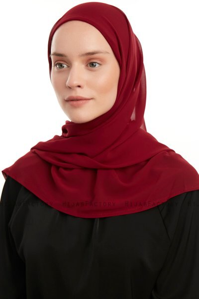 Sahar - Hijab Chiffon One Piece Burdeos