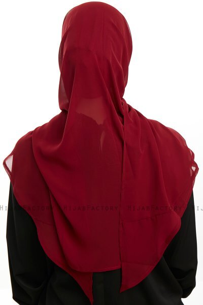 Sahar - Hijab Chiffon One Piece Burdeos
