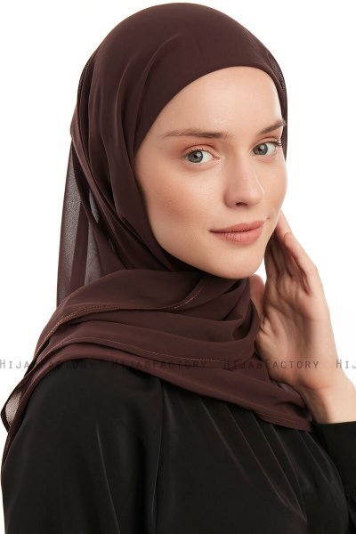 Sahar - Hijab Chiffon One Piece Marrón