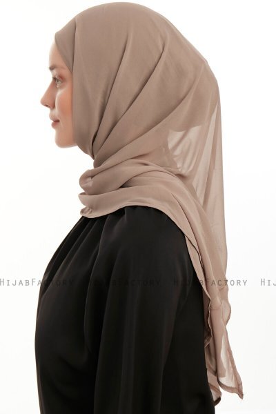 Sahar - Hijab Chiffon One Piece Taupe Oscuro