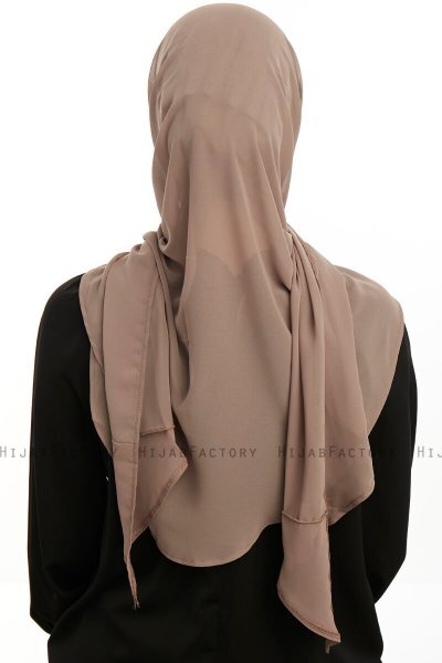 Sahar - Hijab Chiffon One Piece Taupe Oscuro