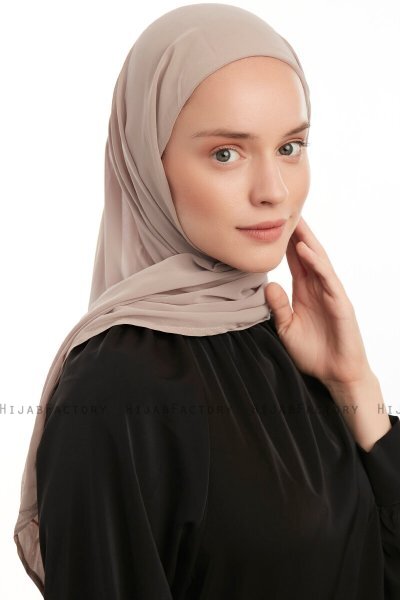 Sahar - Hijab Chiffon One Piece Taupe Claro