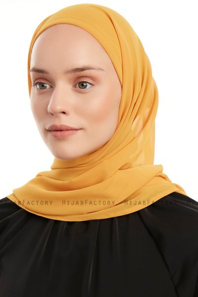 Sahar - Hijab Chiffon One Piece Mostaza