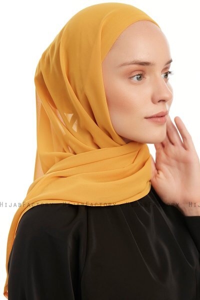 Sahar - Hijab Chiffon One Piece Mostaza