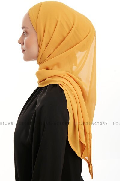 Sahar - Hijab Chiffon One Piece Mostaza