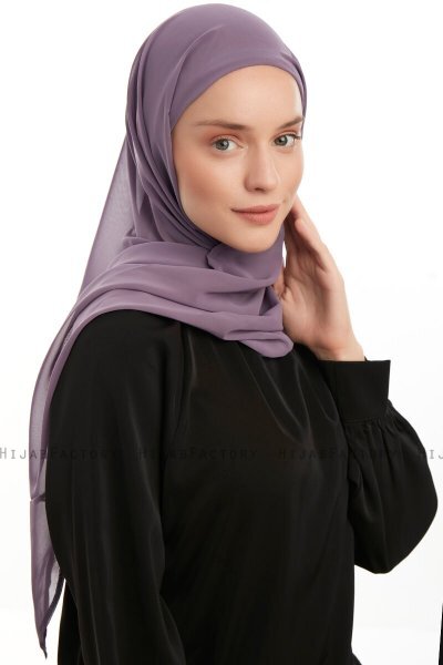 Sahar - Hijab Chiffon One Piece Morado Oscuro