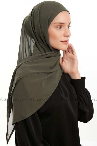 Sahar - Hijab Chiffon One Piece Caqui