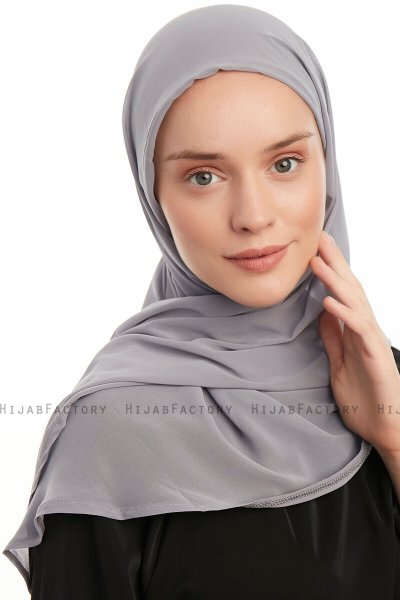 Sahar - Hijab Chiffon One Piece Gris Oscuro