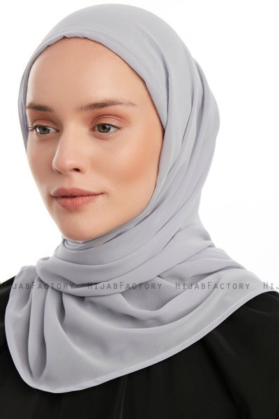 Sahar - Hijab Chiffon One Piece Gris Claro
