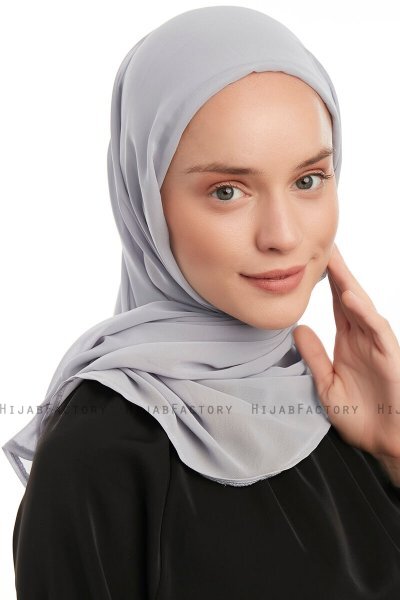 Sahar - Hijab Chiffon One Piece Gris Claro