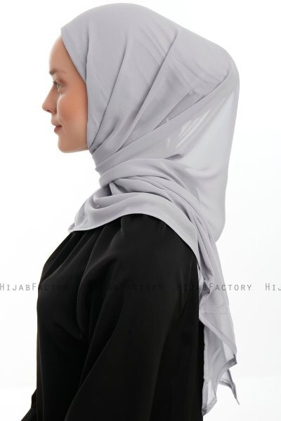 Sahar - Hijab Chiffon One Piece Gris Claro