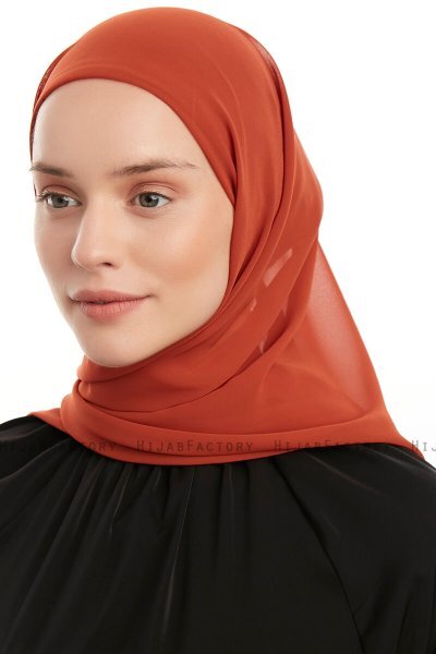 Sahar - Hijab Chiffon One Piece Ladrillo