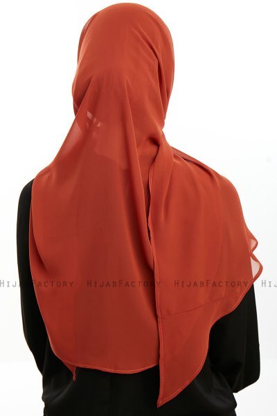 Sahar - Hijab Chiffon One Piece Ladrillo