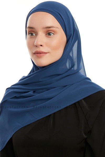 Sahar - Hijab Chiffon One Piece Indigo
