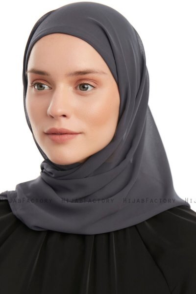 Sahar - Hijab Chiffon One Piece Antracita