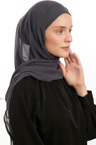 Sahar - Hijab Chiffon One Piece Antracita