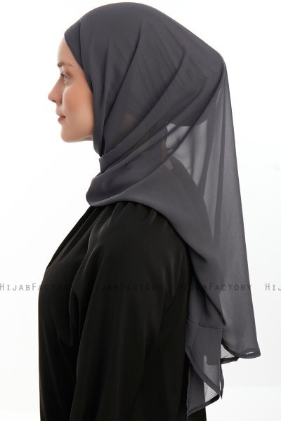 Sahar - Hijab Chiffon One Piece Antracita
