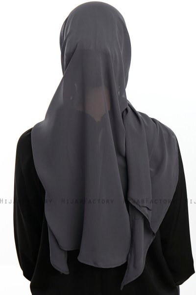 Sahar - Hijab Chiffon One Piece Antracita