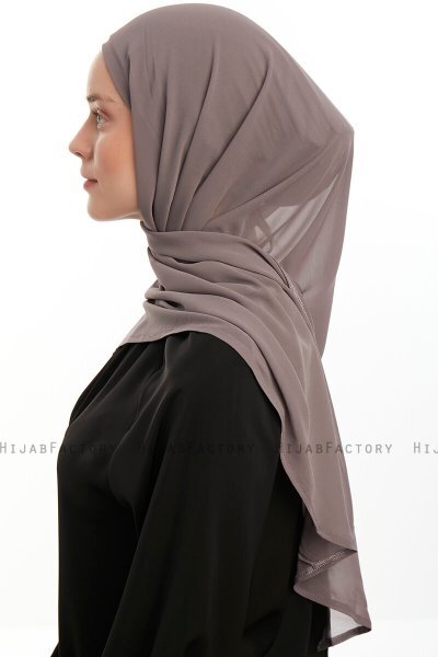 Sahar - Hijab Chiffon One Piece Steel Grey