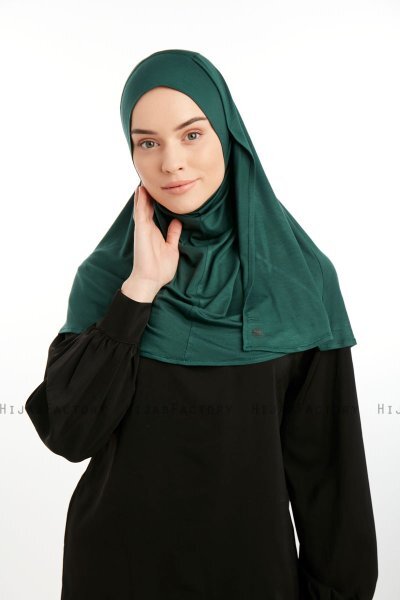 Feriha - Hijab Turban Viscosa Verde Oscuro