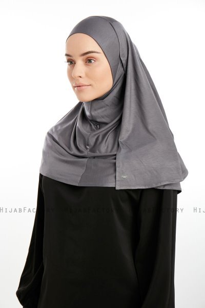 Feriha - Hijab Turban Viscosa Gris Oscuro