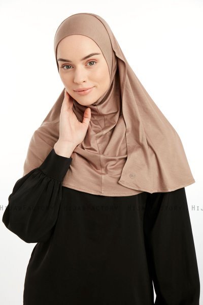 Feriha - Hijab Turban Viscosa Marrón Claro