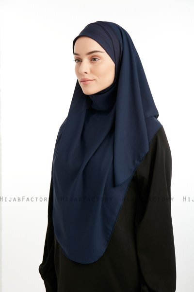 Bengi - Micro Krep Turban Hijab Azul Marino