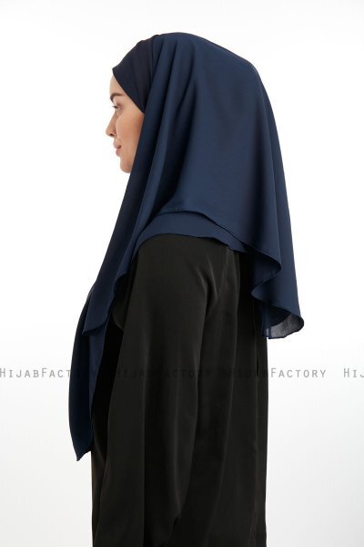 Bengi - Micro Krep Turban Hijab Azul Marino
