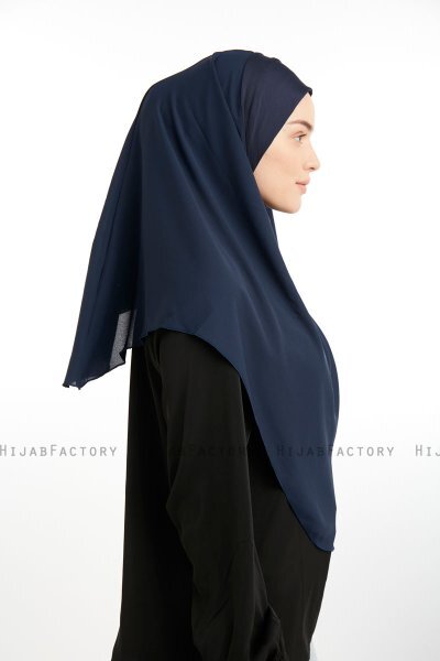 Bengi - Micro Krep Turban Hijab Azul Marino