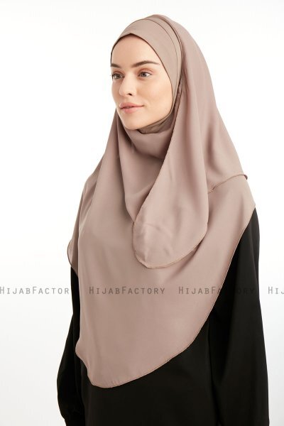 Bengi - Micro Krep Turban Hijab Taupe Oscuro