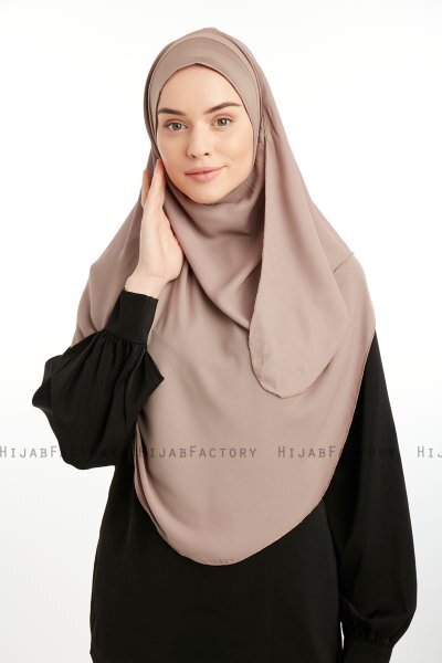 Bengi - Micro Krep Turban Hijab Taupe Oscuro