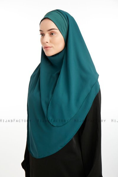 Bengi - Micro Krep Turban Hijab Verde Oscuro