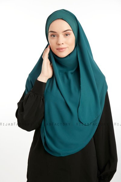 Bengi - Micro Krep Turban Hijab Verde Oscuro