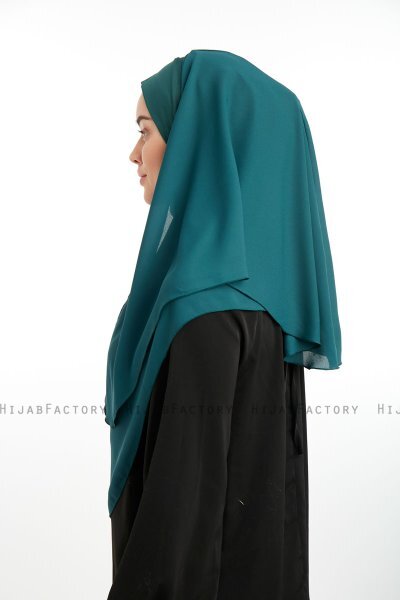 Bengi - Micro Krep Turban Hijab Verde Oscuro