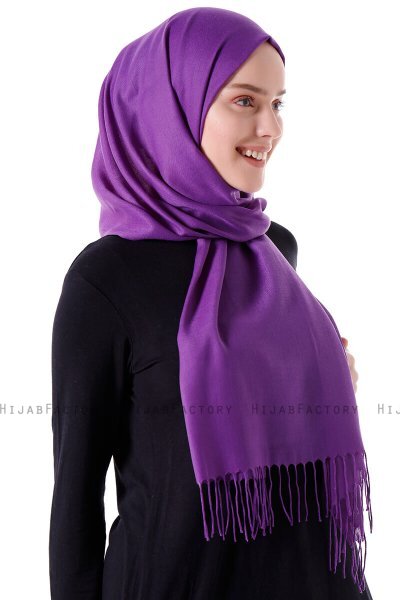 Demet - Hijab Pashmina Morado Oscuro