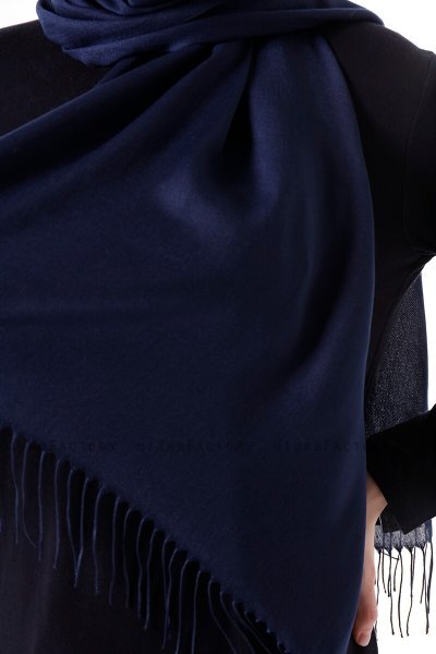 Demet - Hijab Pashmina Azul Marino