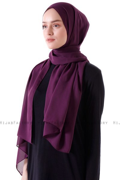 Hadise - Hijab Chiffon Morado Oscuro